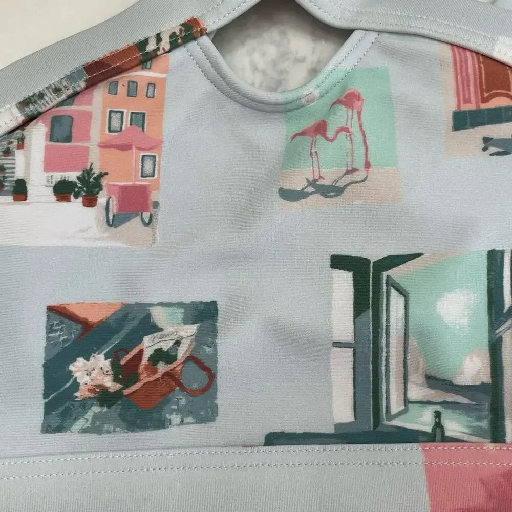 Abercrombie Kids 2 Piece Bikini Swimsuit Set Size 9/10 Coastal Print
